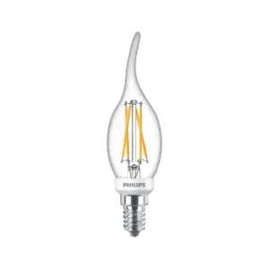 Philips LEDClassicFilament 40W kerte med bøjet top E14 varm hvid klar dæmpbar 1 stk - 8718699645984