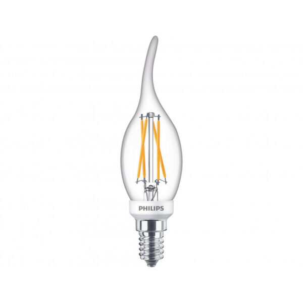 Philips LEDClassicFilament 40W kerte med bøjet top E14 varm hvid klar dæmpbar 1 stk - 8718699645984