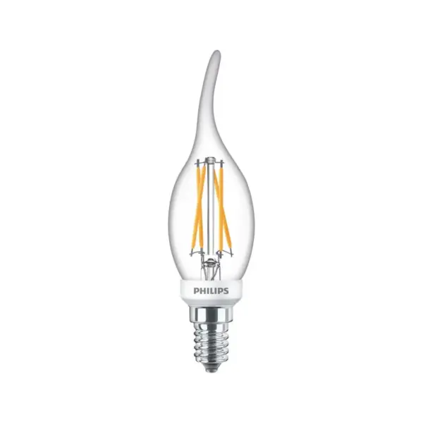 Philips LEDClassicFilament 40W kerte med bøjet top E14 varm hvid klar dæmpbar 1 stk - 8718699645984