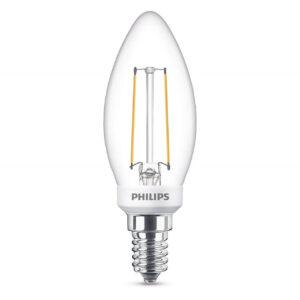 Philips - Pære LED 3W Glas Kerte (300lm) Dæmpbar E14