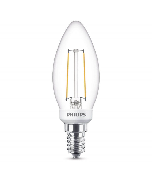 Philips - Pære LED 3W Glas Kerte (300lm) Dæmpbar E14