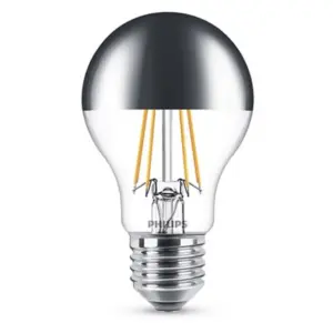 Philips - Pære LED 7,2W Filament Topforspejlet (650lm) Dæmpbar E27
