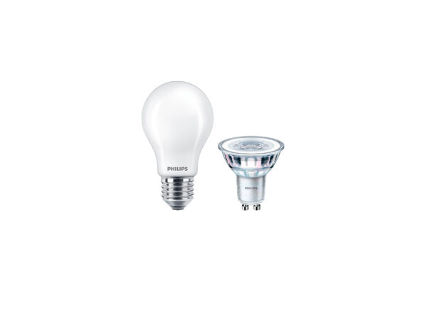 Philips - Pærer 1xLED 4,6W (50W/355lm) GU10 + 1xLED 8,5W Glas (1055lm) E27