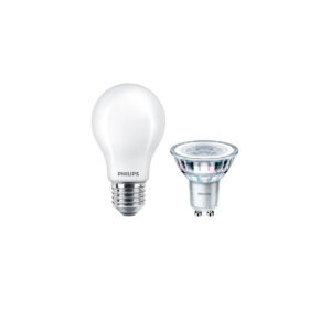 Philips - Pærer 1xLED 4,6W (50W/355lm) GU10 + 1xLED 8,5W Glas (1055lm) E27