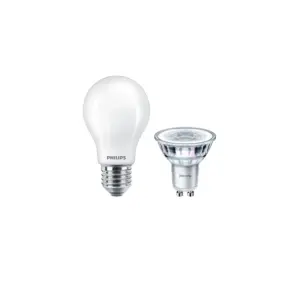 Philips - Pærer 1xLED 4,6W (50W/355lm) GU10 + 1xLED 8,5W Glas (1055lm) E27