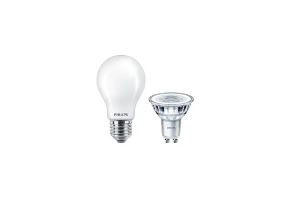 Philips - Pærer 1xLED 4,6W (50W/355lm) GU10 + 1xLED 8,5W Glas (1055lm) E27