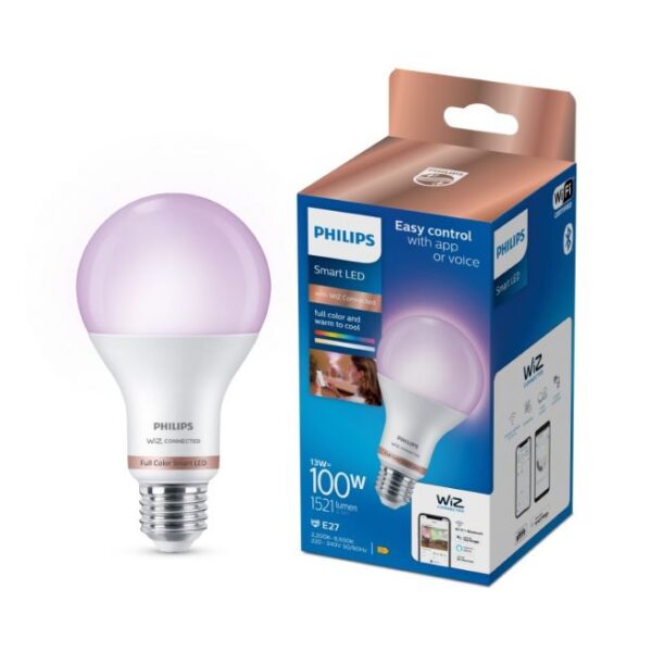 Philips Smart LED, Color, Standard, E27, 1 lyskilde, Mat, 100W, 220-240V