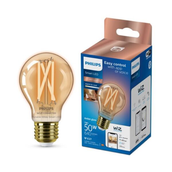 Philips Smart LED Tunable white - Filament standard E27, ravfarvet