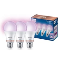 Philips Smart Lighting LED-pære A60, E27, 806 lm, RGB + justerbart hvidt lys, Matter (WiFi) - 3-pak