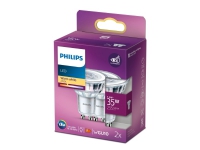 Philips Spot - LED-spot lyspære - GU10 - 3.5 W (tilsvarende 35 W) - klasse F - varmt hvidt lys - 2700 K (pakke med 2)