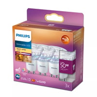 Philips WarmGlow GU10 LED-pære, 2200-2700K, 345lm, 36°, 3,8W - 3 pak