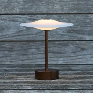 Piet Hein - Sinus 22 bærbar LED-bordlampe, bronze, IP44