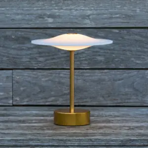 Piet Hein - Sinus 22 bærbar LED-bordlampe, messing, IP44