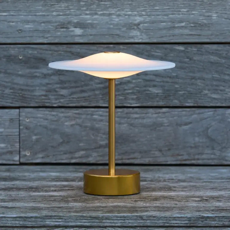 Piet Hein - Sinus 22 bærbar LED-bordlampe, messing, IP44