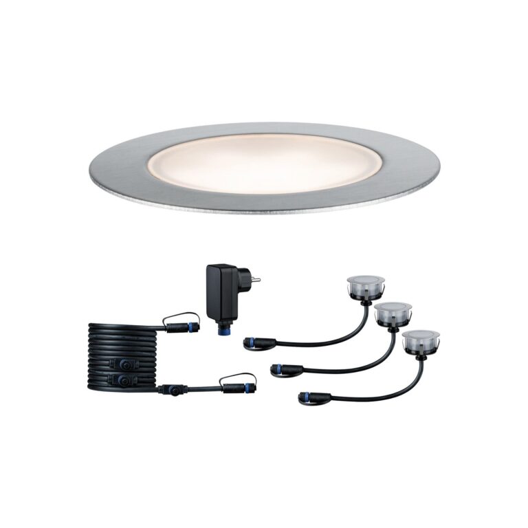 Plug & Shine 3 LED Nedgravningsspot Floor Eco IP67 Silver Paulmann - Moderne - Metal - Med én lyskilde