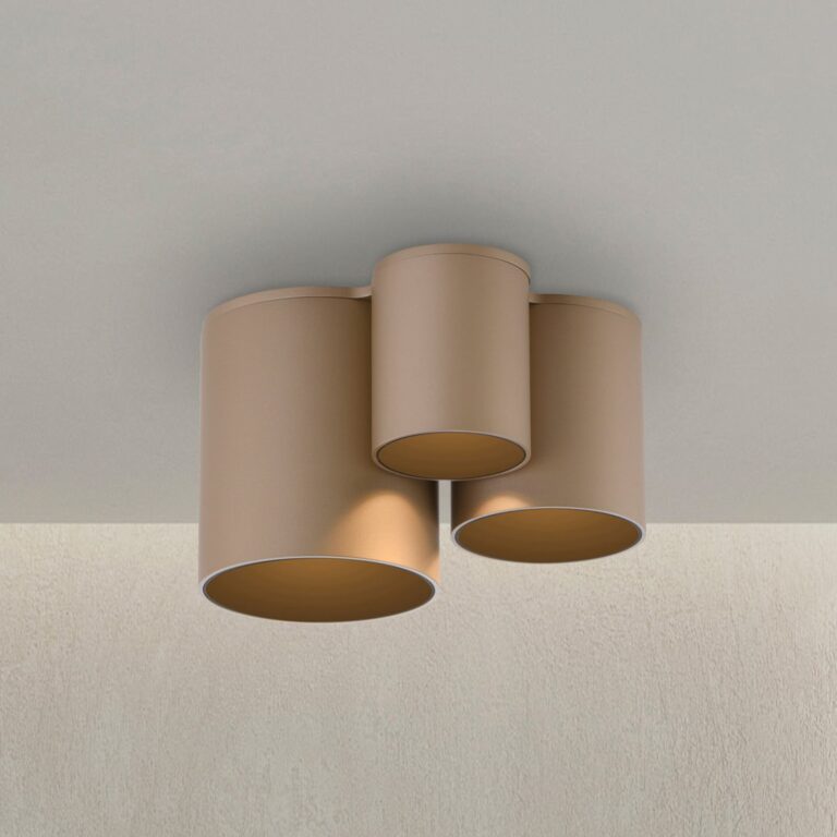 Point LED-loftlampe til badeværelset, bronze, 18 cm, 3 lyskilder, IP44 – PURE - Moderne - Metal - Med flere lyskilder