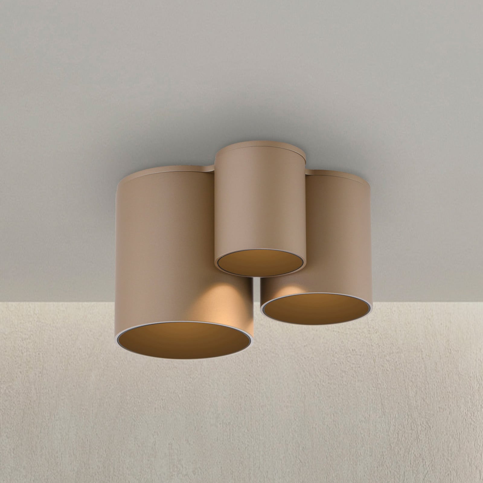 Point LED-loftlampe til badeværelset, bronze, 18 cm, 3 lyskilder, IP44 – PURE - Moderne - Metal - Med flere lyskilder