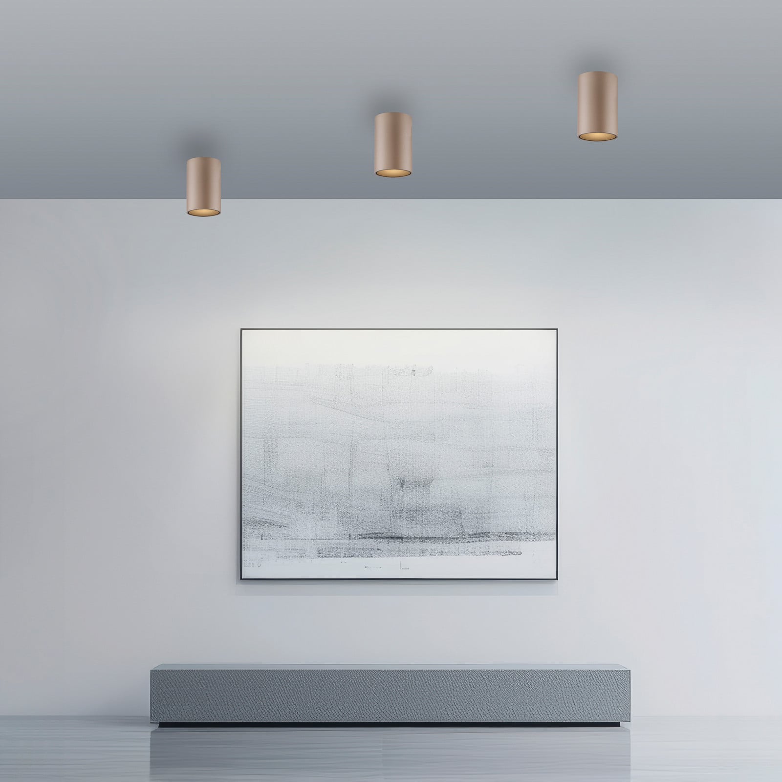 Point LED-loftlampe til badeværelset, bronzefarvet, Ø 6 cm, IP44 – PURE - Moderne - Metal - Med én lyskilde