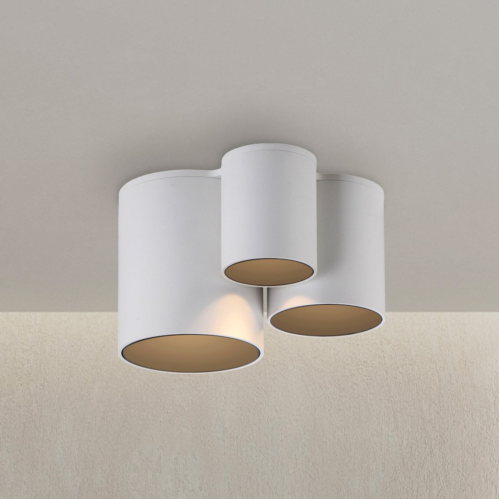 Point LED-loftlampe til badeværelset, hvid, 18 cm, 3 lyskilder, IP44 – PURE - Moderne - Metal - Med flere lyskilder