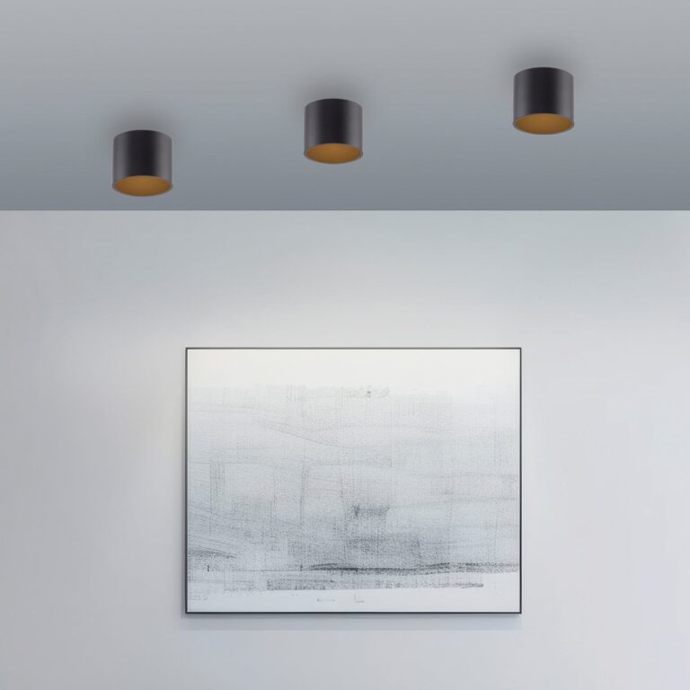 Point LED-loftlampe til badeværelset, sort, Ø 18 cm, IP44 – PURE - Moderne - Metal - Med én lyskilde
