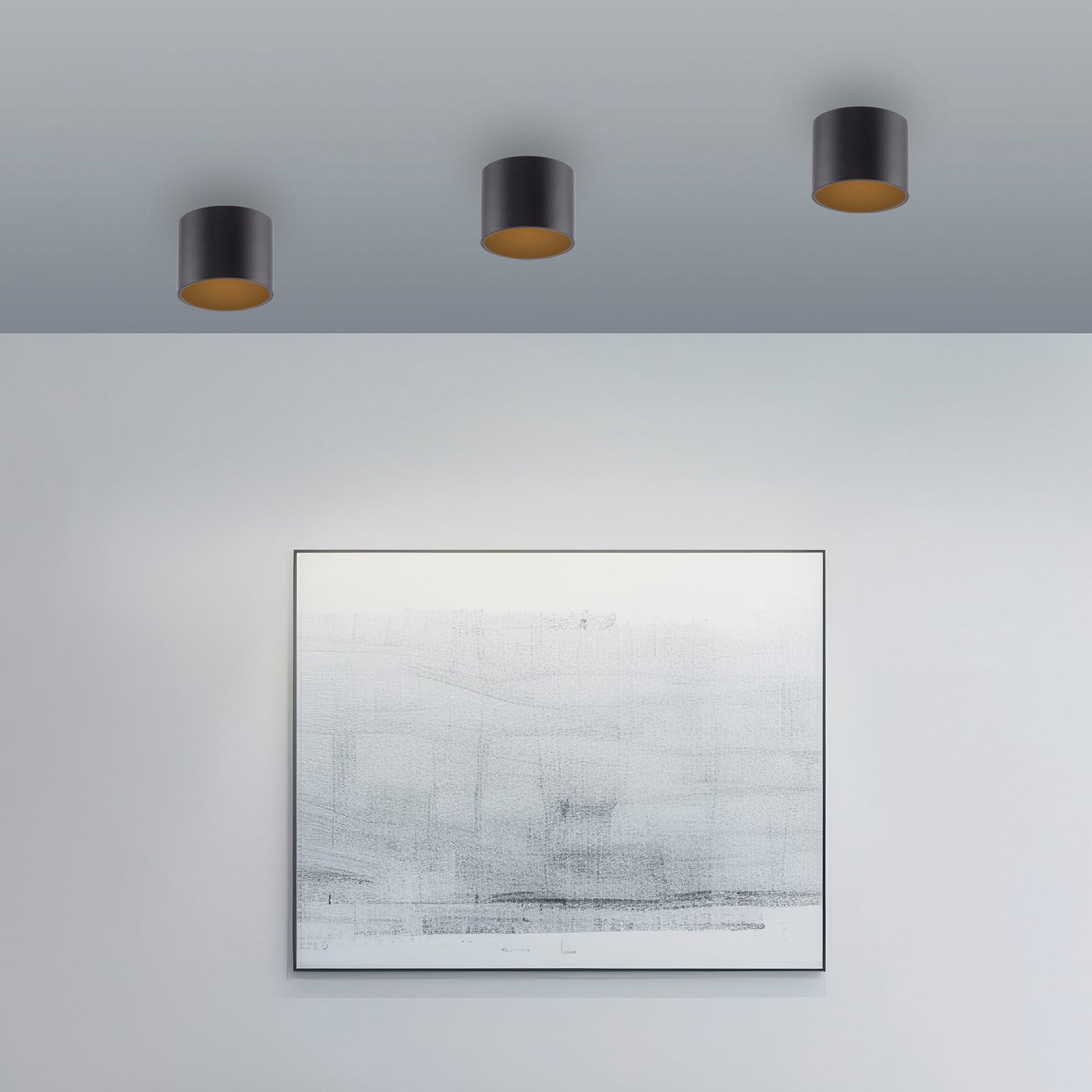 Point LED-loftlampe til badeværelset, sort, Ø 18 cm, IP44 – PURE - Moderne - Metal - Med én lyskilde