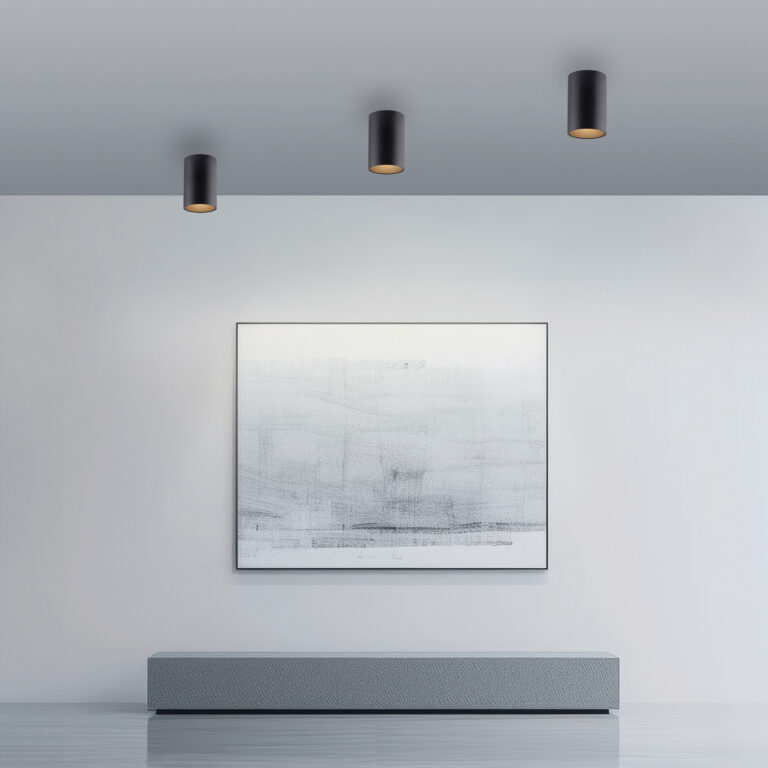 Point LED-loftlampe til badeværelset, sort, Ø 6 cm, metal, IP44 – PURE - Moderne - Med én lyskilde