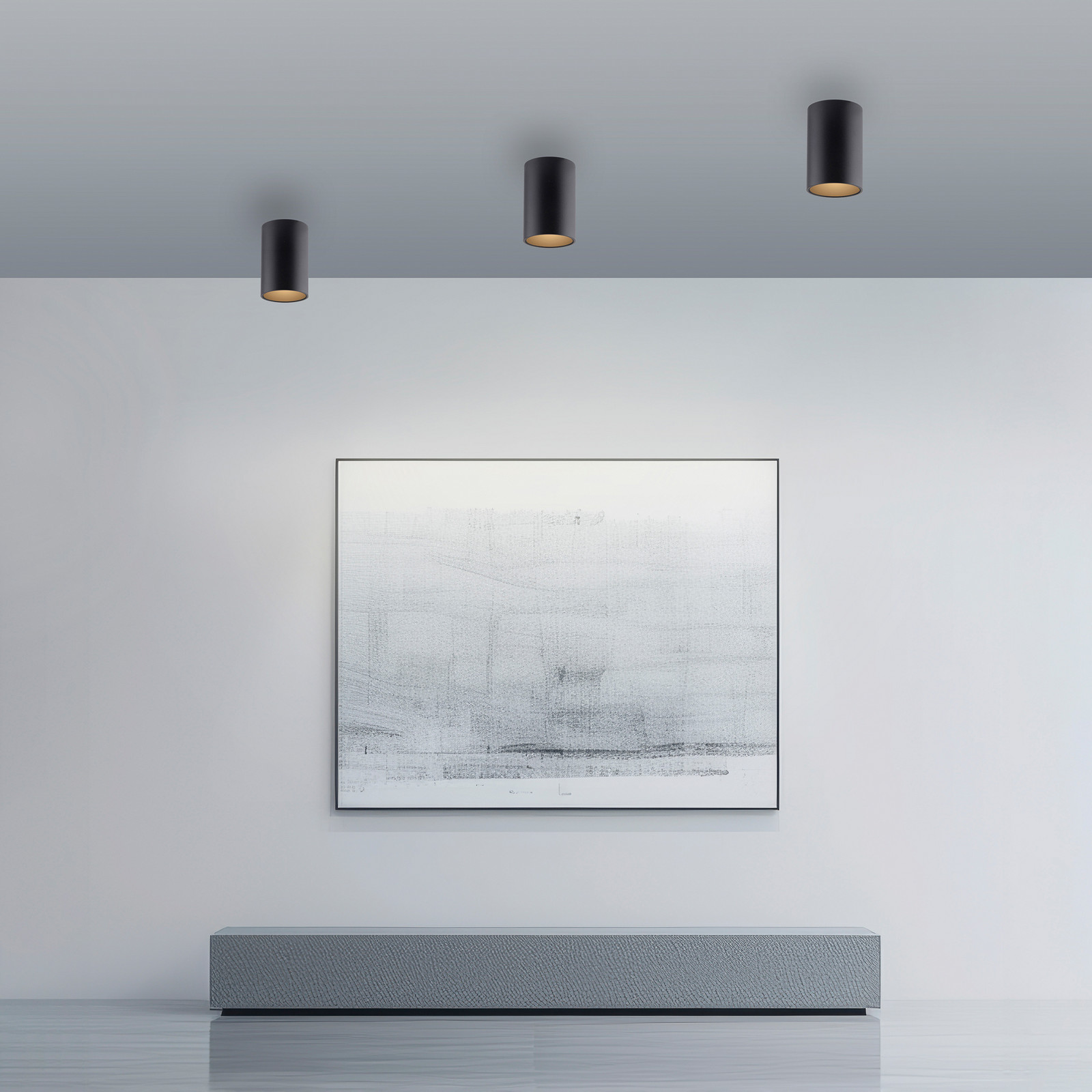 Point LED-loftlampe til badeværelset, sort, Ø 6 cm, metal, IP44 – PURE - Moderne - Med én lyskilde
