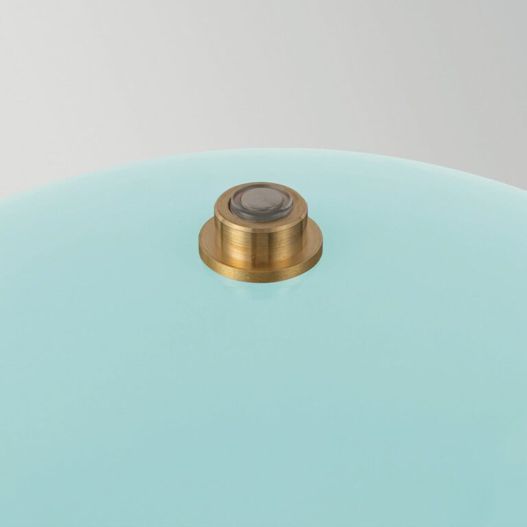 Poppy LED-bordlampe med batteri, lyseblå, højde 27 cm, dæmpbar – Elstead - Stue - Vintage - Aluminium - Med én lyskilde
