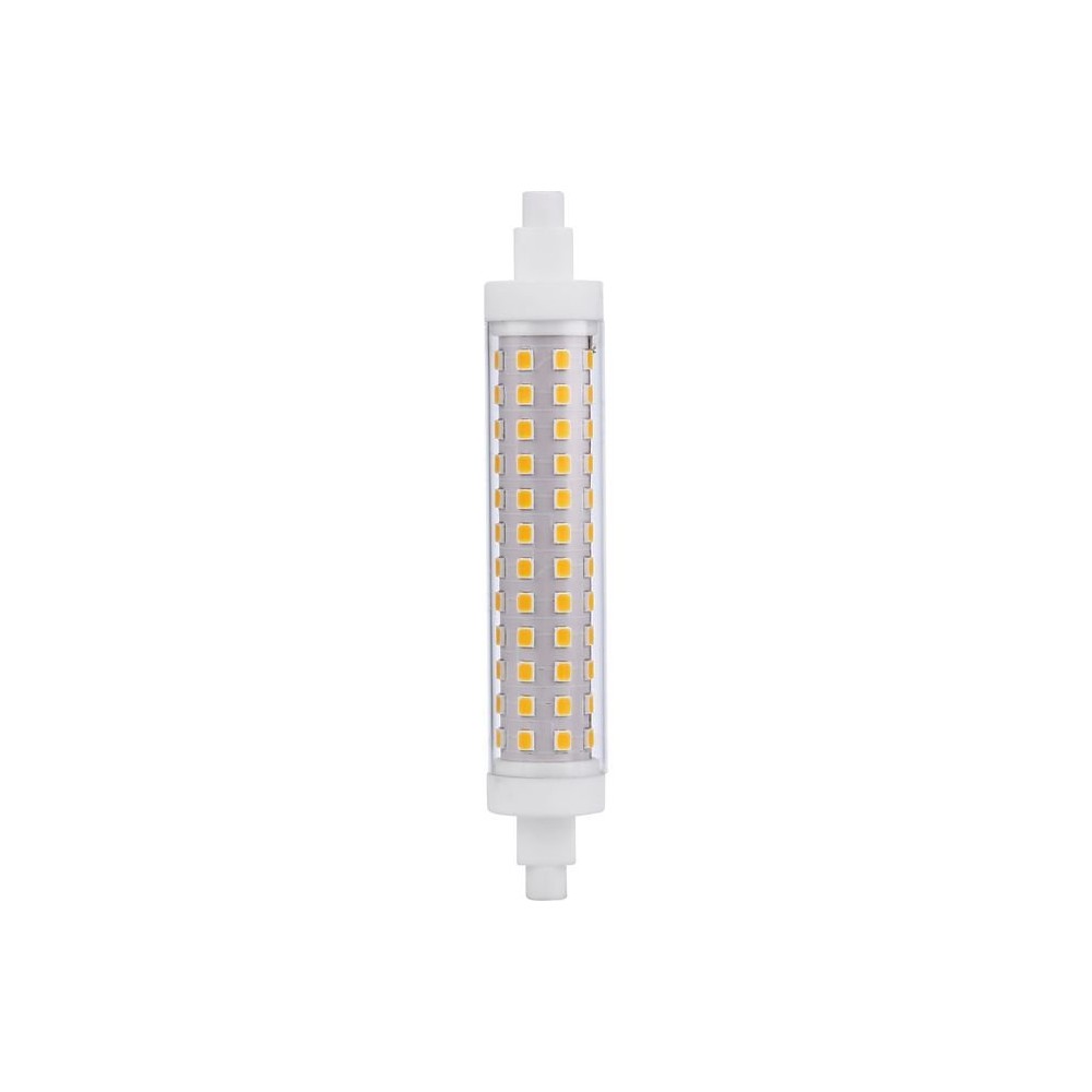 R7S 118mm / 10W dæmpbar LED pære - 1000lm, 3000K, klar glas, keramisk base