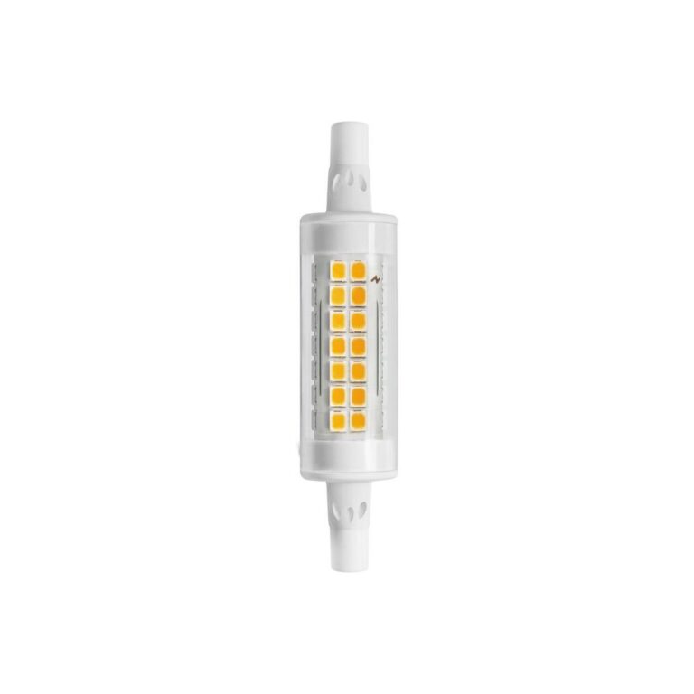 R7S 78mm / 7W LED pære - 1000lm, klar glas, keramik, varm hvid