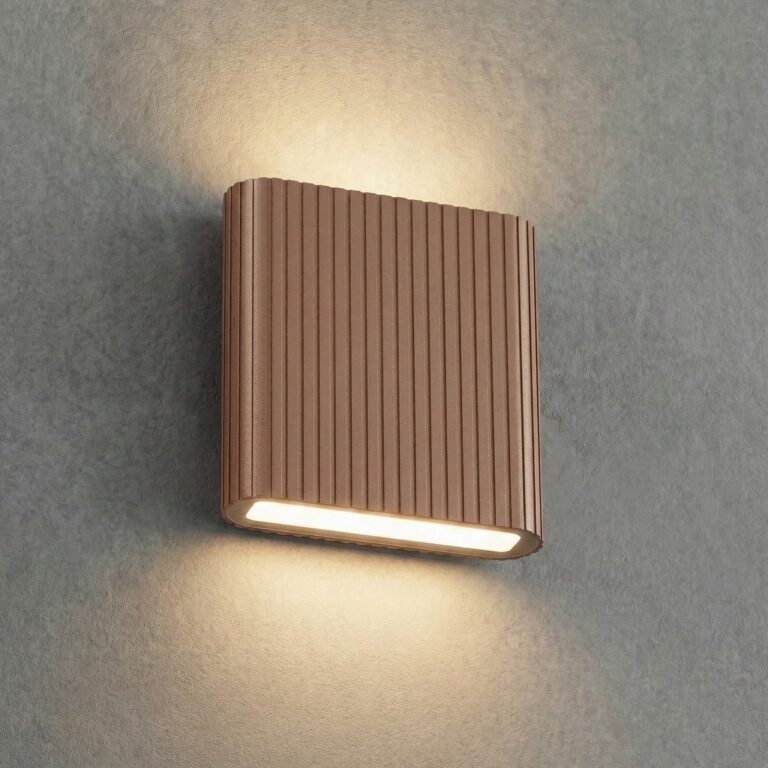 Raija udendørs LED-væglampe, mørkebrun, 19 cm, CCT – Lucande - Moderne - Aluminium - Kantet