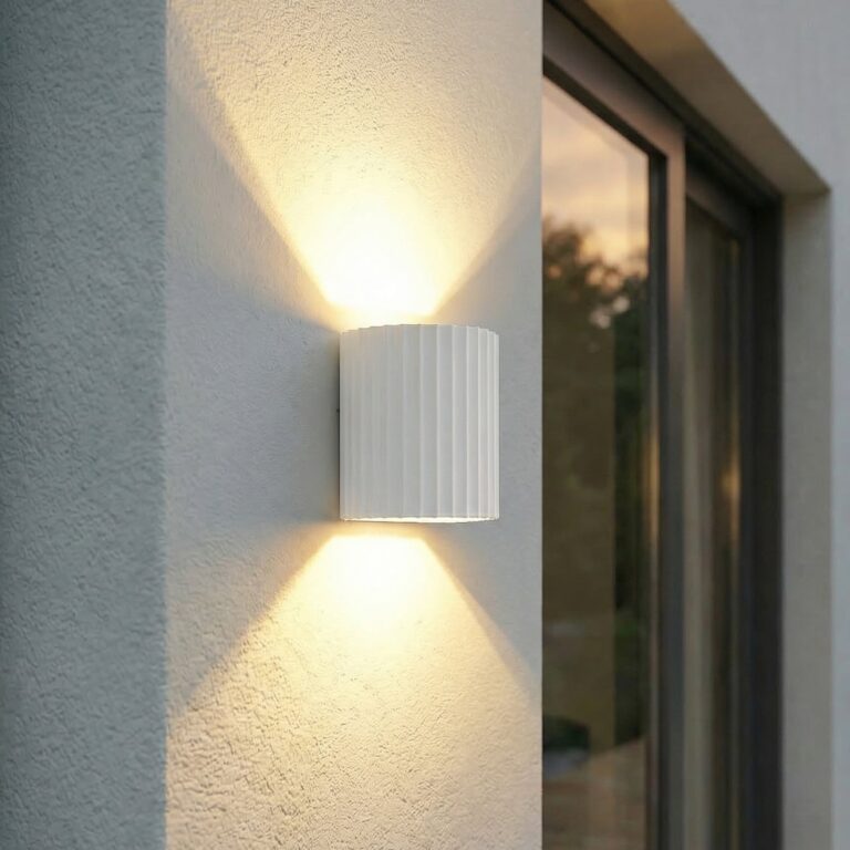 Ralino udendørs LED-væglampe, IP65, aluminium, hvid, 2 lyskilder Lindby - Terrasse - Moderne - Rund
