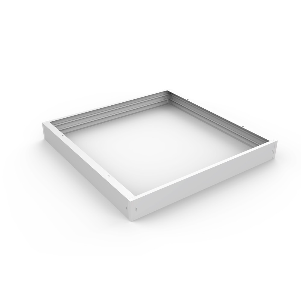Ramme til 60x60 LED panel - 62mm høj, hurtig skrueløs samlesæt, hvid kant