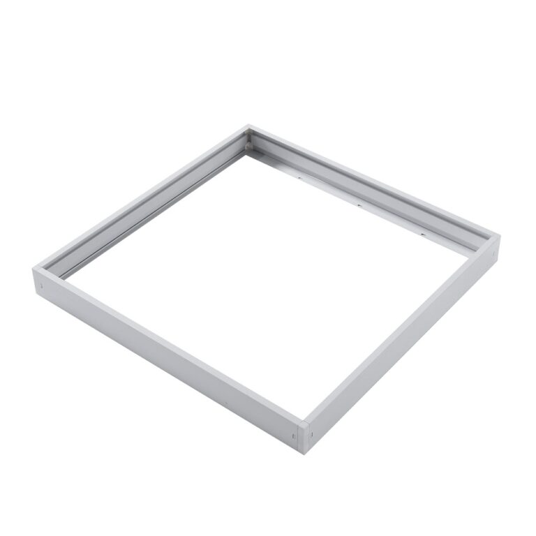 Ramme til 60x60 LED panel - Hurtig samlesæt, plast hjørner, hvid kant, 62mm høj