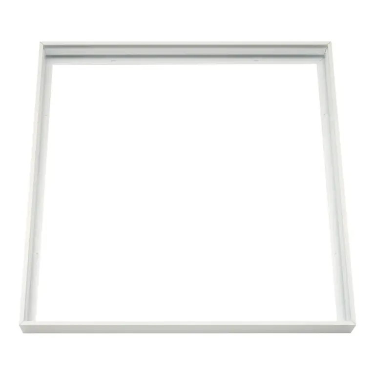 Ramme til 60x60 LED panel - Hurtig samlesæt, plast hjørner, hvid kant, 65mm høj,