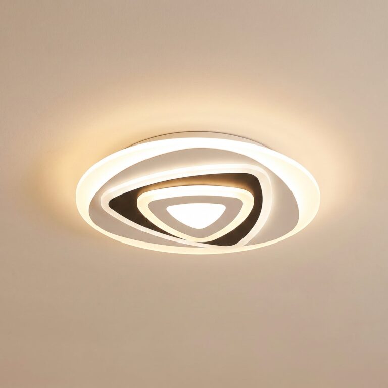 Rebeka LED-loftlampe, hvid/antracit – Lindby - Stue - Moderne - Plastik - Rund