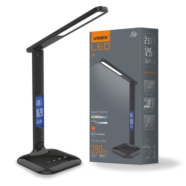 Rio LED-dæmpbar skrivebordslampe - sort.