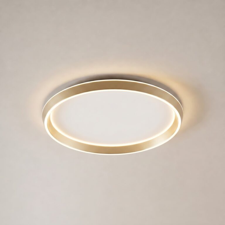 Rylan LED-loftlampe, Ø 62 cm, messing, CCT, dæmpbar – Lucande - Stue - Moderne - Metal - Med én lyskilde
