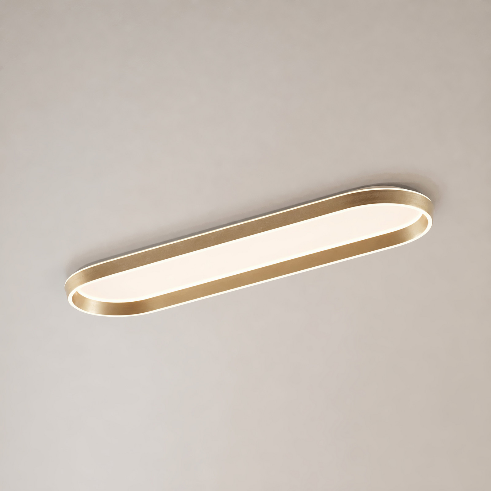 Rylan LED-loftlampe, messing, 112 cm, CCT-dæmpbar – Lucande - Stue - Moderne - Metal - Kantet