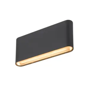 SLV - Oval 18 LED udendørs væglampe IP65 Sort