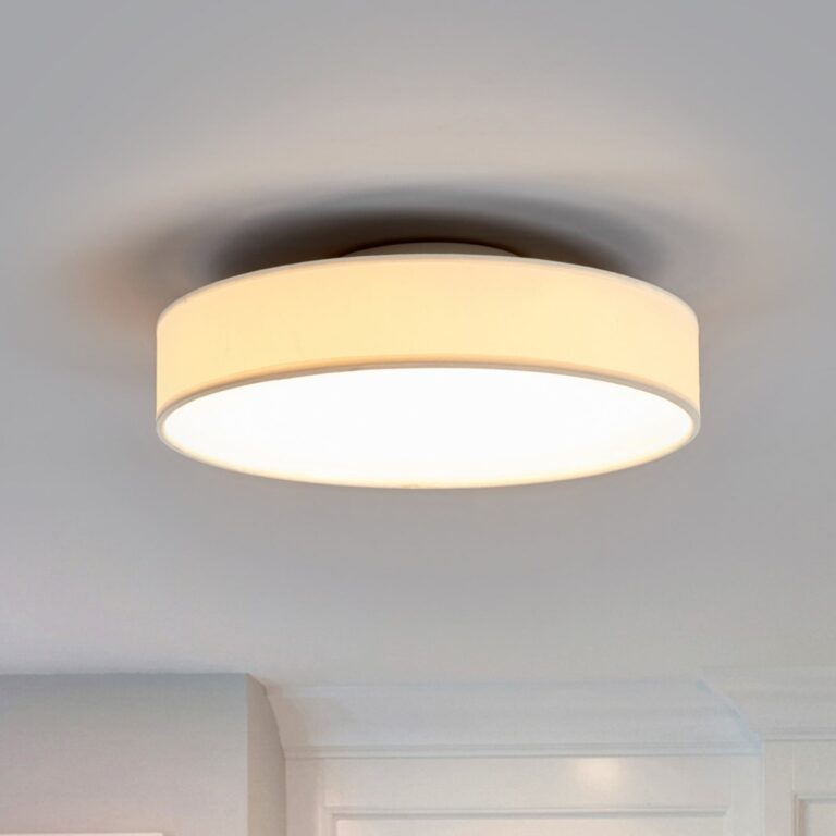 Saira LED Loftlampe White - Lindby - Stue - Moderne - Stof / tekstil - Rund