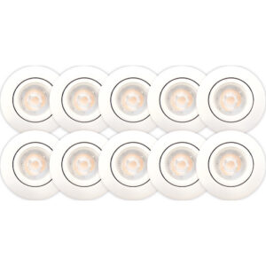 Scan Products Luna Quick Install 2.0 indbygningsspot, 3000K, mat hvid, 10 stk.