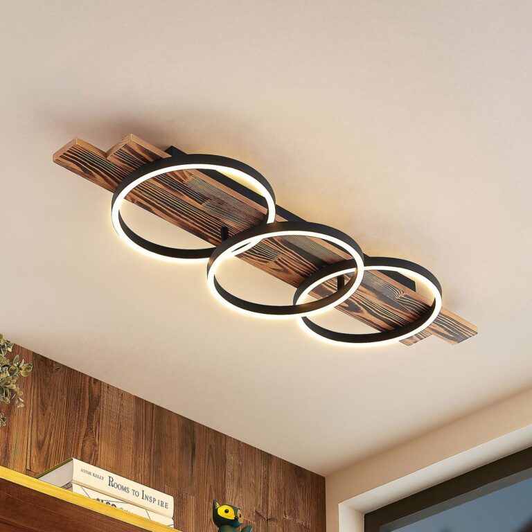 Sentoa LED Loftlampe L100 Light Wood/Black Lindby - Stue - Moderne - Træ - Rund