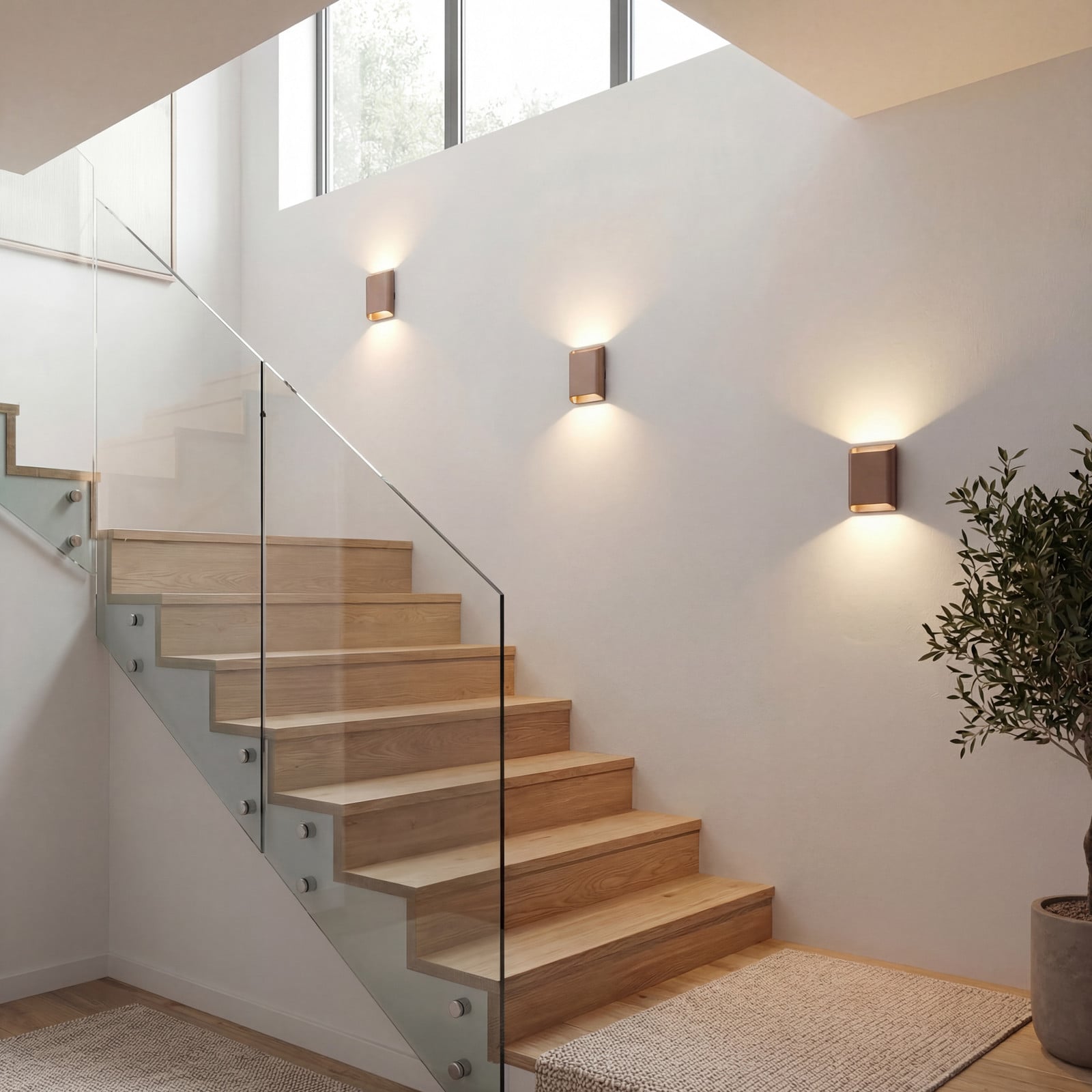 Shell LED-væglampe, mørkebrun, højde 20 cm, op/ned – Antidark - Stue - Moderne - Metal - Kantet