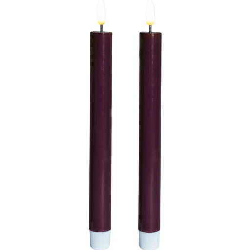 Sirius Sille LED kronelys, batteri, bordeaux, 2-pak