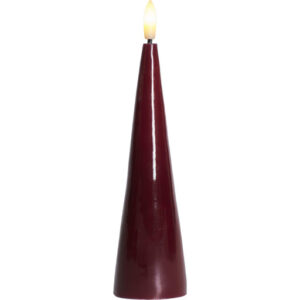 Sirius Sille kegle LED bloklys, batteri, bordeaux, H17 cm