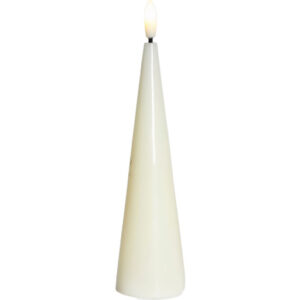 Sirius Sille kegle LED bloklys, batteri, råhvid, H17 cm