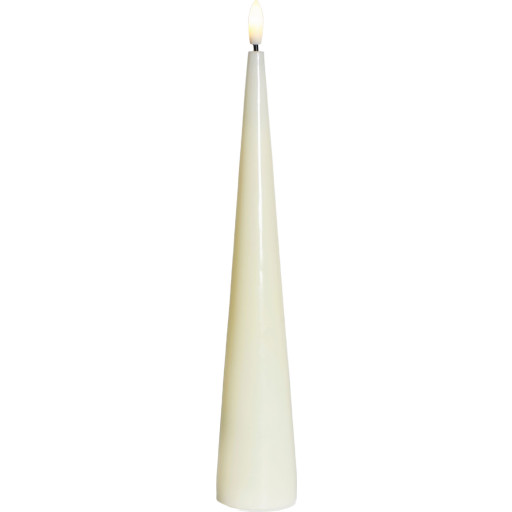 Sirius Sille kegle LED bloklys, batteri, råhvid, H26 cm