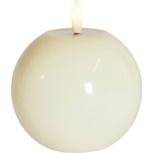 Sirius Sille rundt LED bloklys, batteri, råhvid