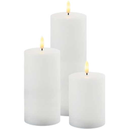 Sirius Sille udendørs LED bloklys, batteri, hvid, 3-pak